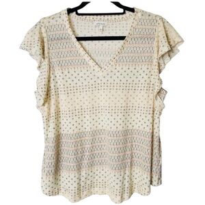 Ella Moss‎ Ladies' LinenBlend  V-Neck Top Size Large